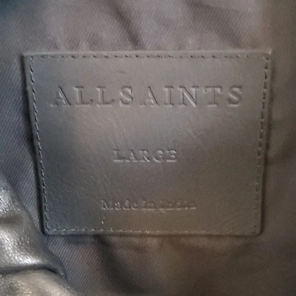 SPECIAL PRICE ⭐️⭐️Black leather jacket Allsaints with pocket as shown on picture